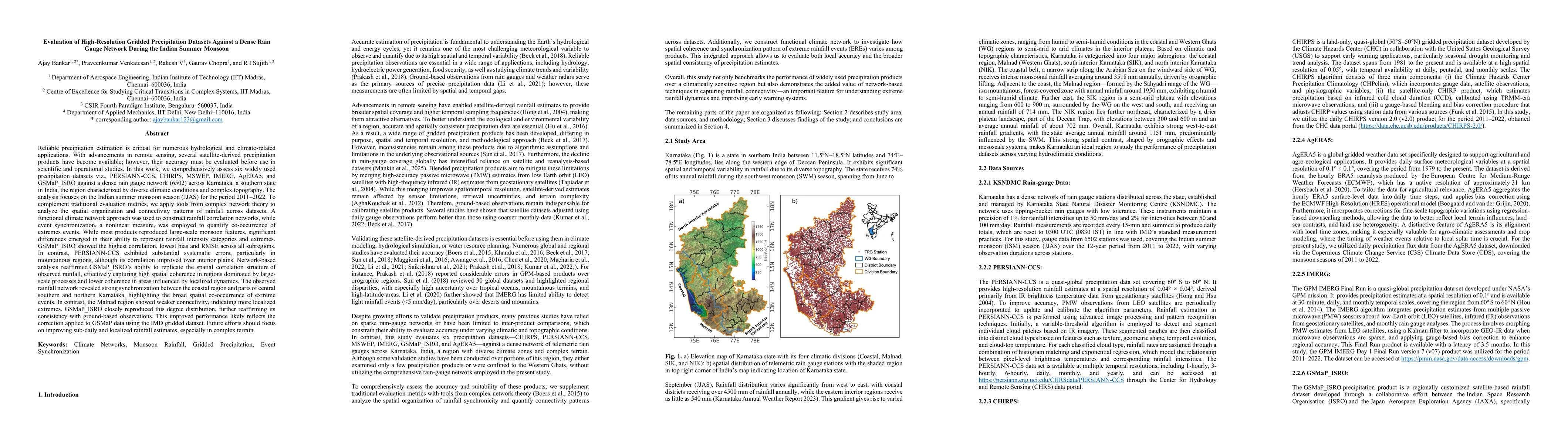 Thumbnail for Evaluation of High-Resolution Gridded Precipitation Datasets Against a
  Dense Rain Gauge Network During the Indian Summer Monsoon