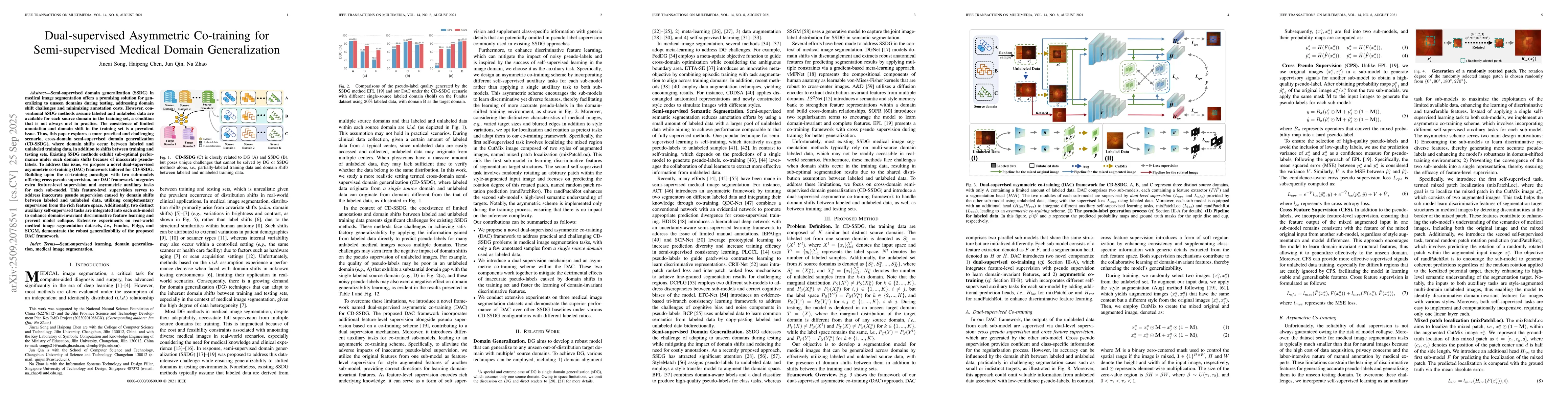 Thumbnail for Dual-supervised Asymmetric Co-training for Semi-supervised Medical
  Domain Generalization