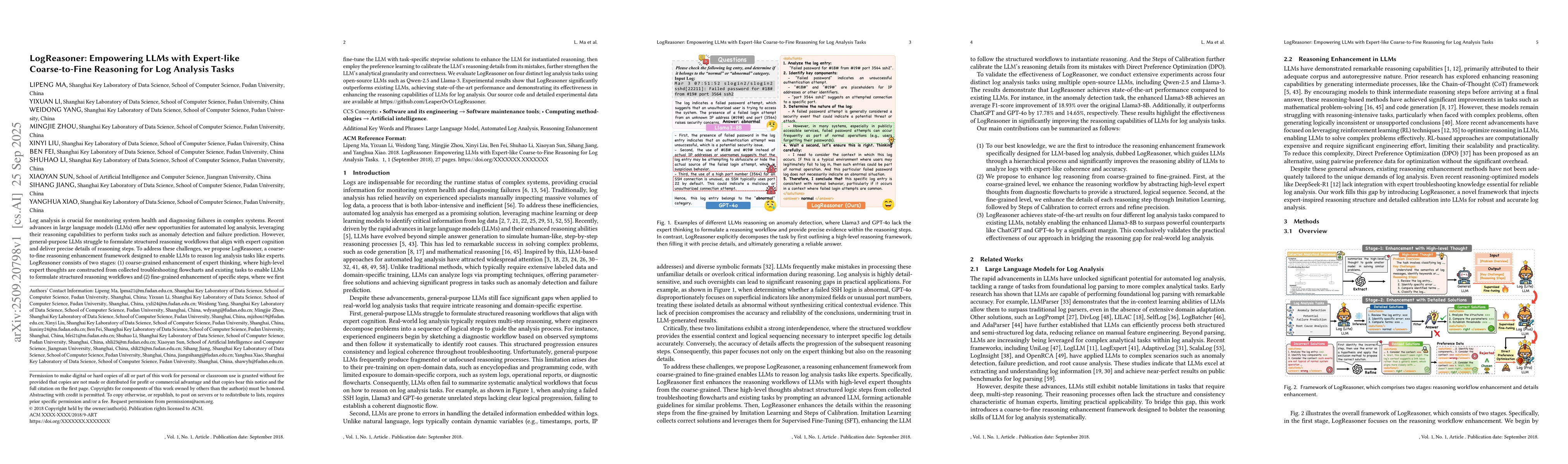 Thumbnail for LogReasoner: Empowering LLMs with Expert-like Coarse-to-Fine Reasoning
  for Log Analysis Tasks