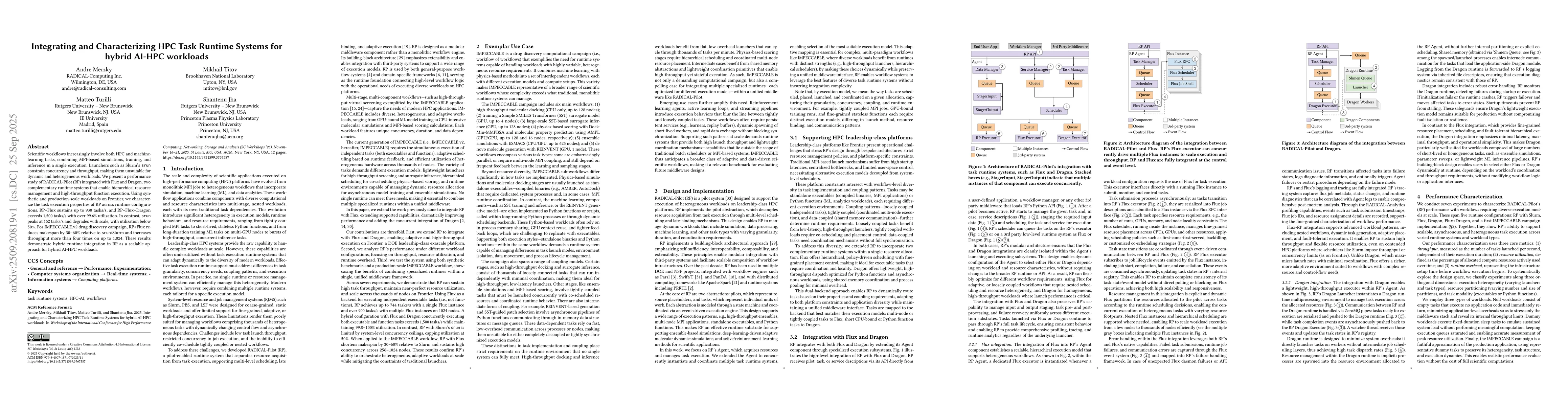 Thumbnail for Integrating and Characterizing HPC Task Runtime Systems for hybrid
  AI-HPC workloads