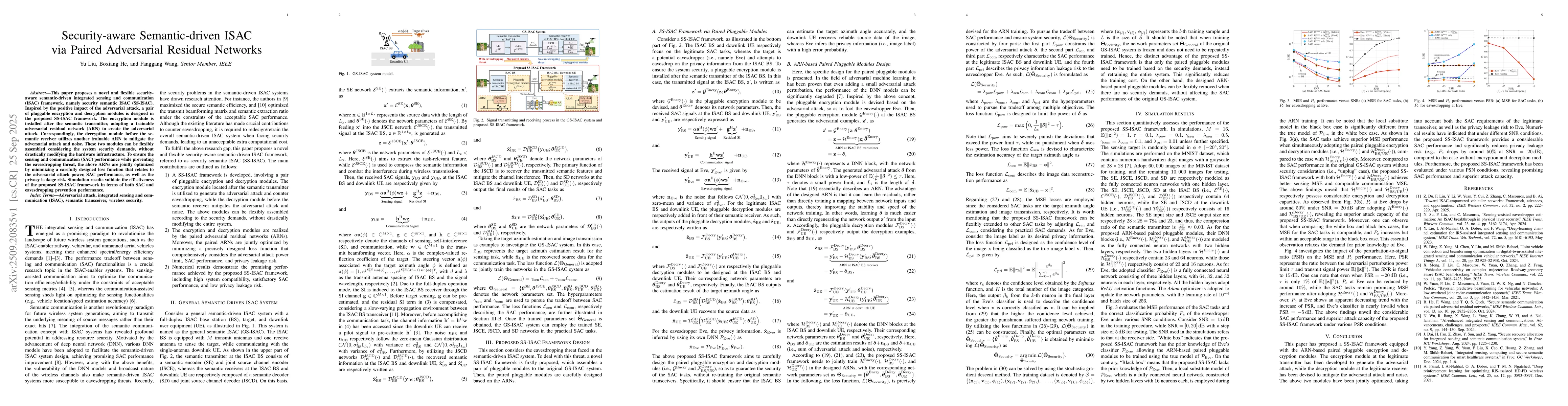 Thumbnail for Security-aware Semantic-driven ISAC via Paired Adversarial Residual
  Networks