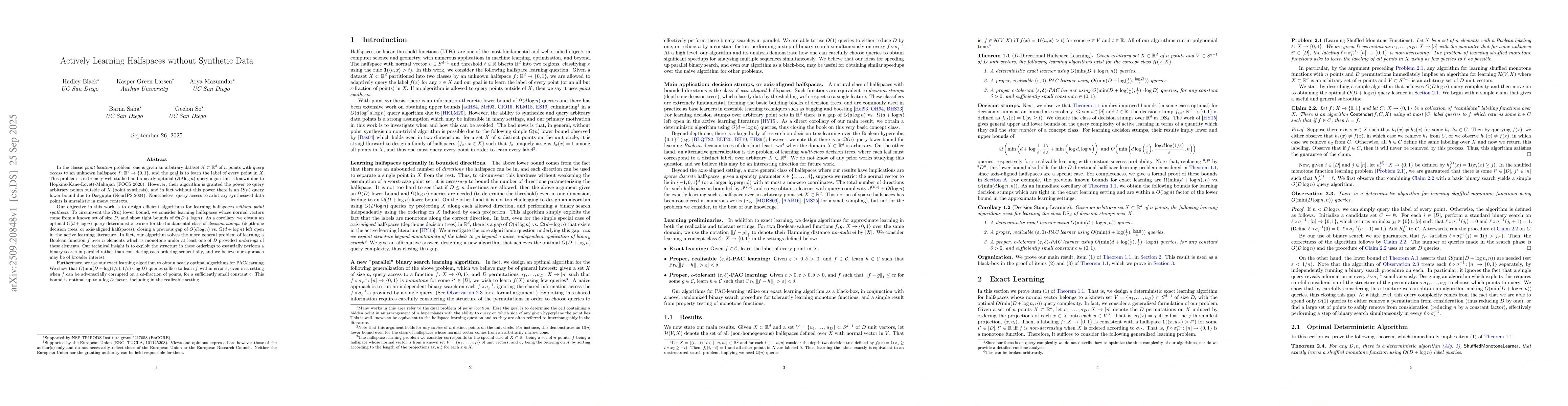 Thumbnail for Actively Learning Halfspaces without Synthetic Data