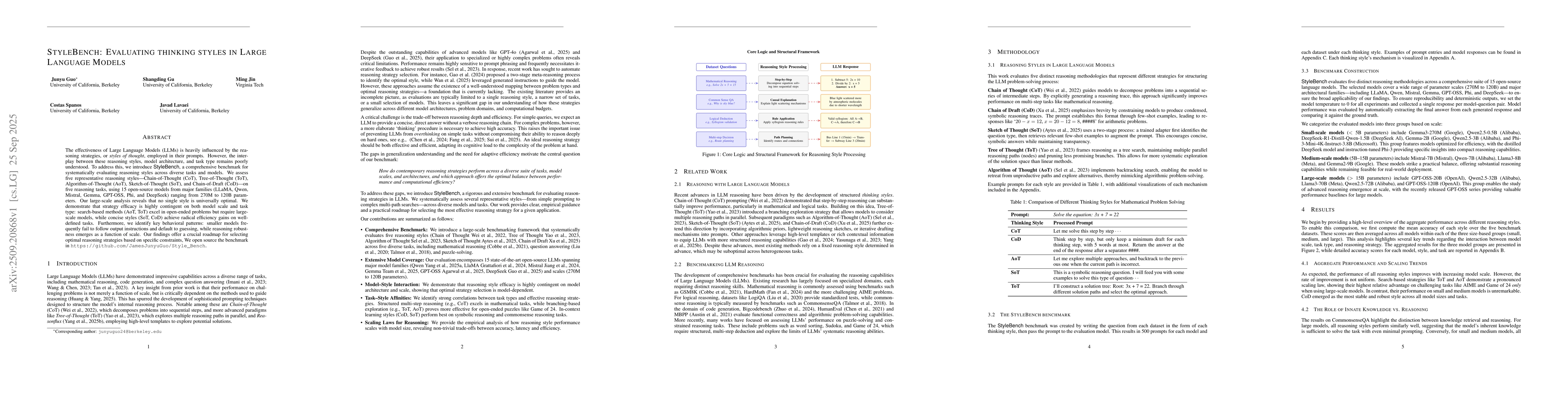 Thumbnail for StyleBench: Evaluating thinking styles in Large Language Models