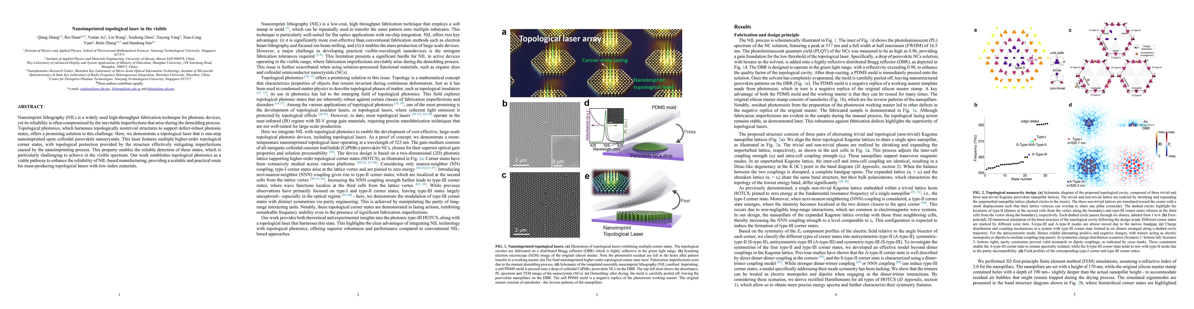 Thumbnail for Nanoimprinted topological laser in the visible