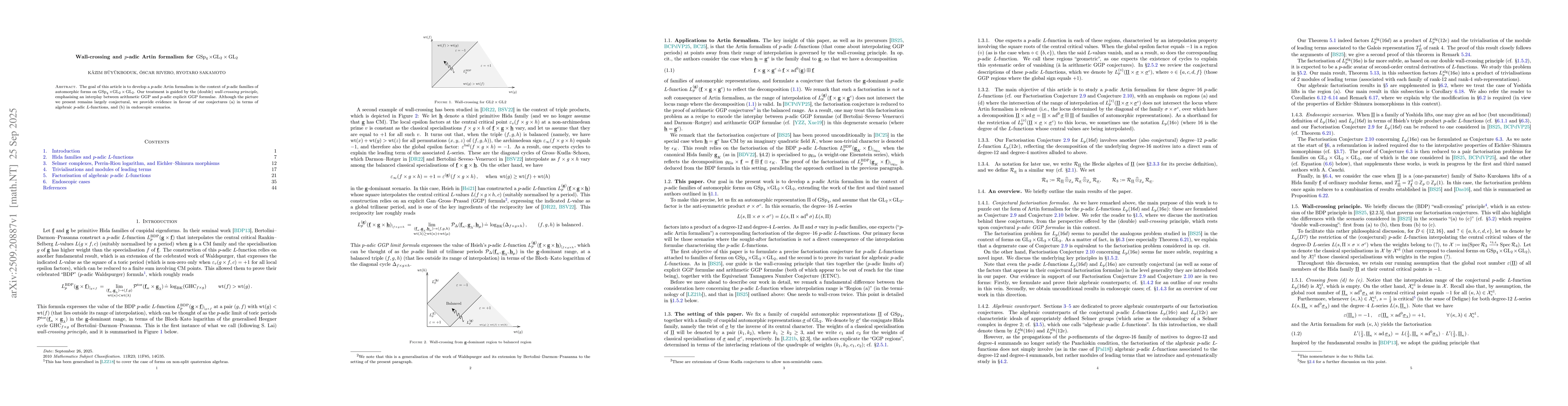 Thumbnail for Wall-crossing and $p$-adic Artin formalism for ${\rm GSp}_4 \times {\rm
  GL}_2 \times {\rm GL}_2$