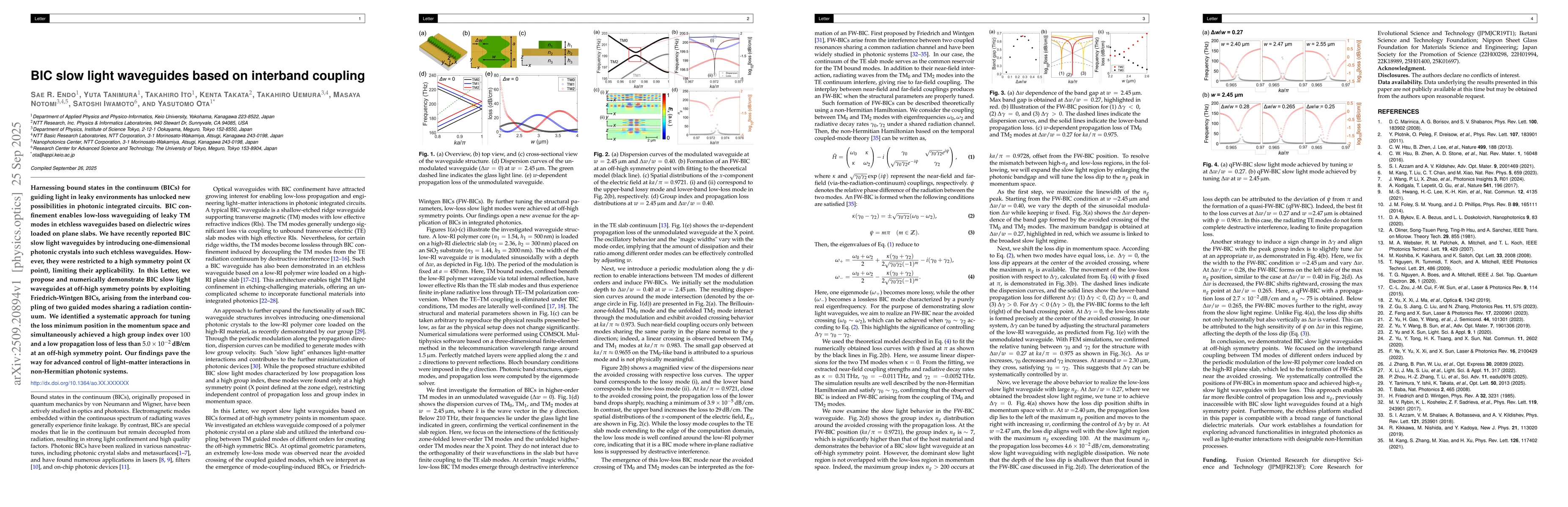 Thumbnail for BIC slow light waveguides based on interband coupling