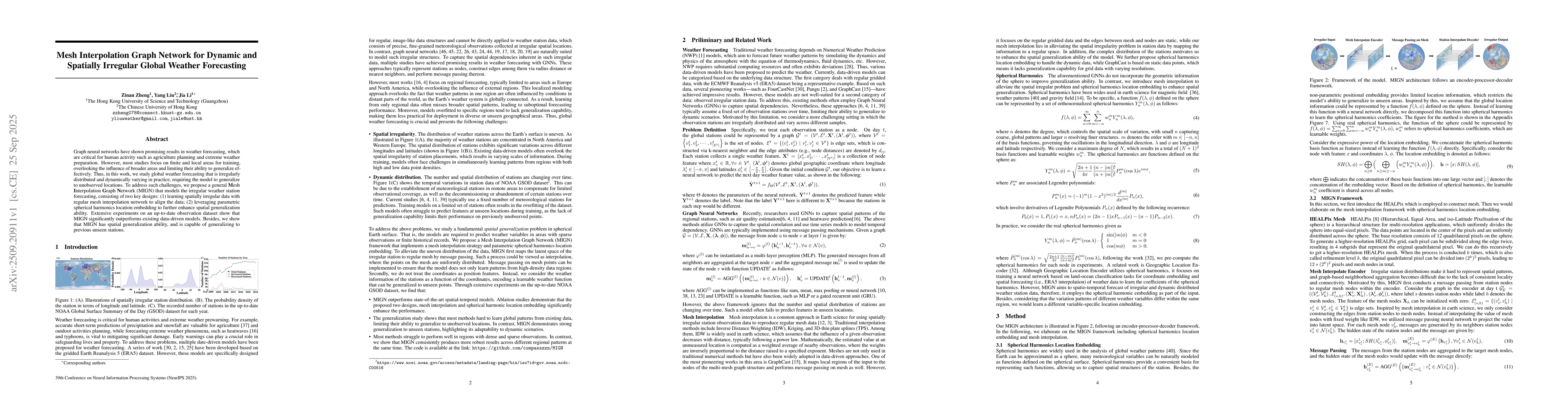 Thumbnail for Mesh Interpolation Graph Network for Dynamic and Spatially Irregular
  Global Weather Forecasting