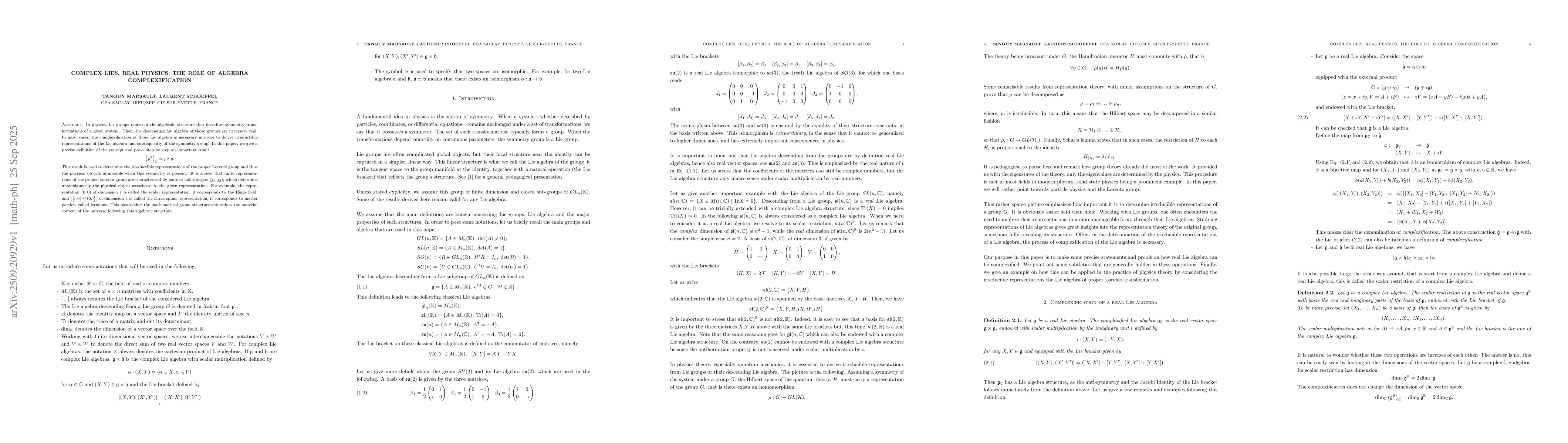 Thumbnail for Complex Lies, Real Physics: The Role of Algebra Complexification
