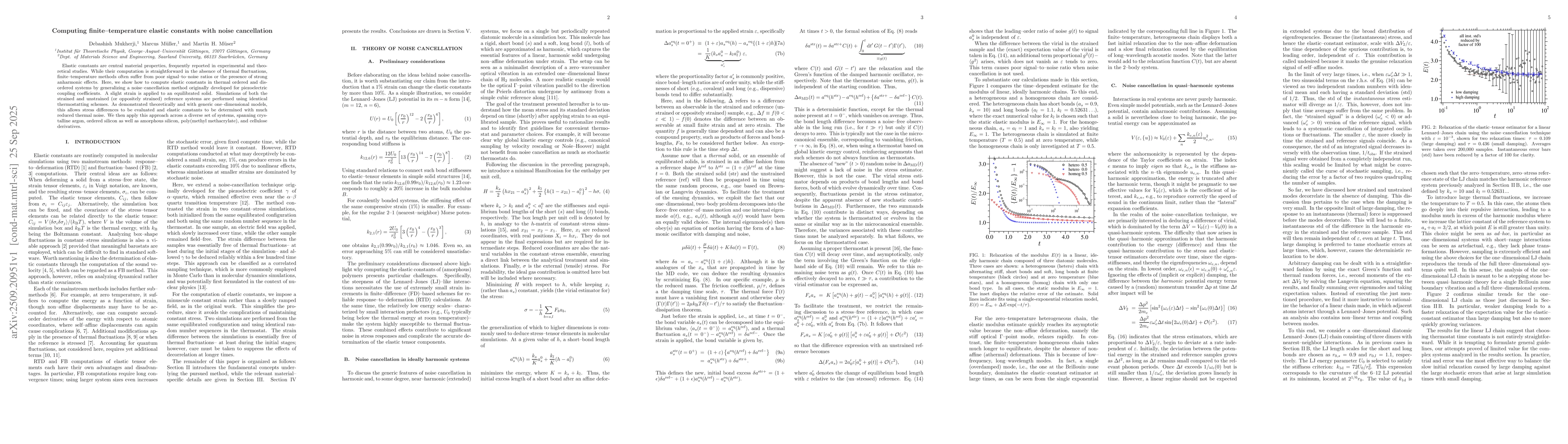Thumbnail for Computing finite--temperature elastic constants with noise cancellation