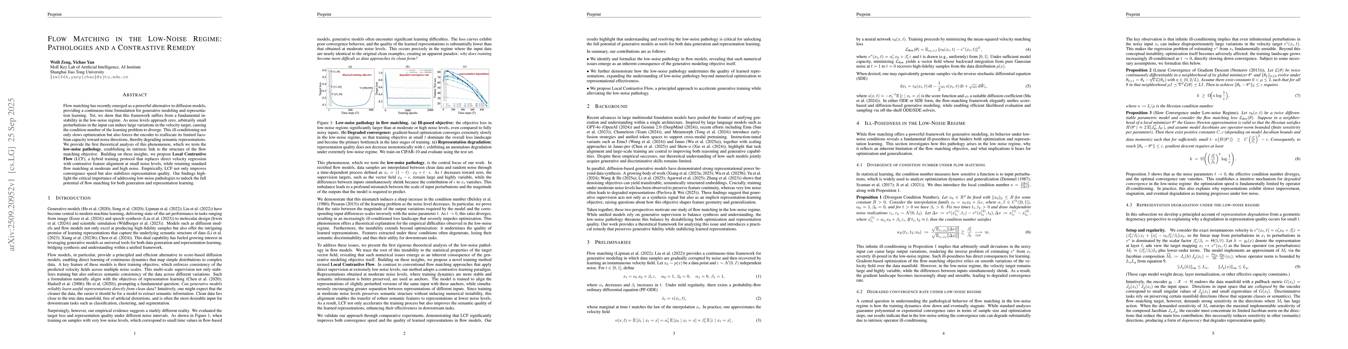 Thumbnail for Flow Matching in the Low-Noise Regime: Pathologies and a Contrastive
  Remedy