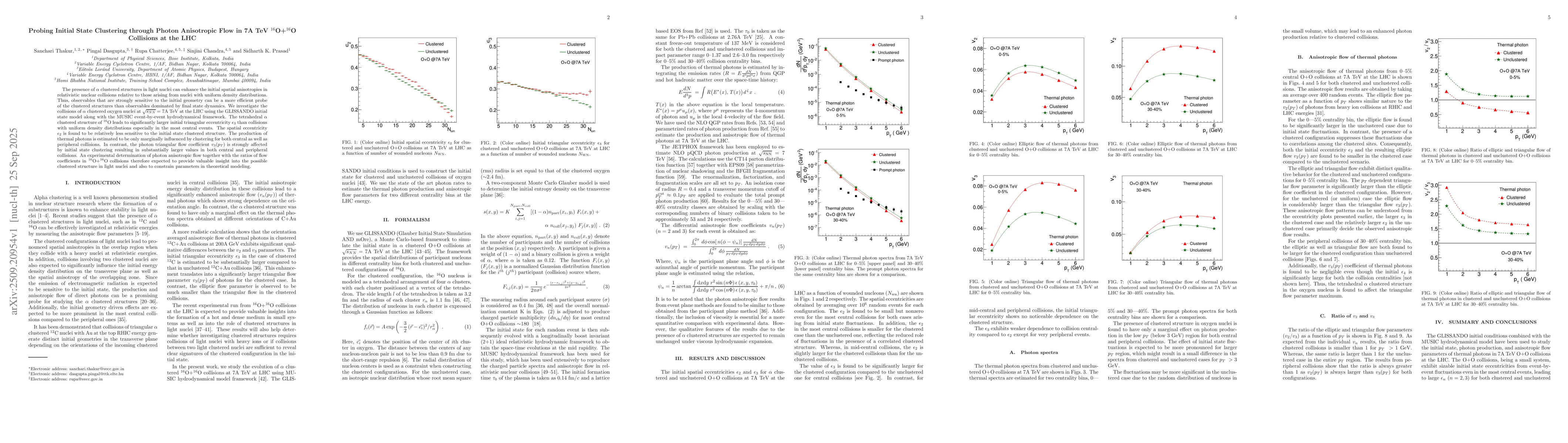 Thumbnail for Probing Initial State Clustering through Photon Anisotropic Flow in 7A
  TeV $^{16}$O+$^{16}$O Collisions at the LHC