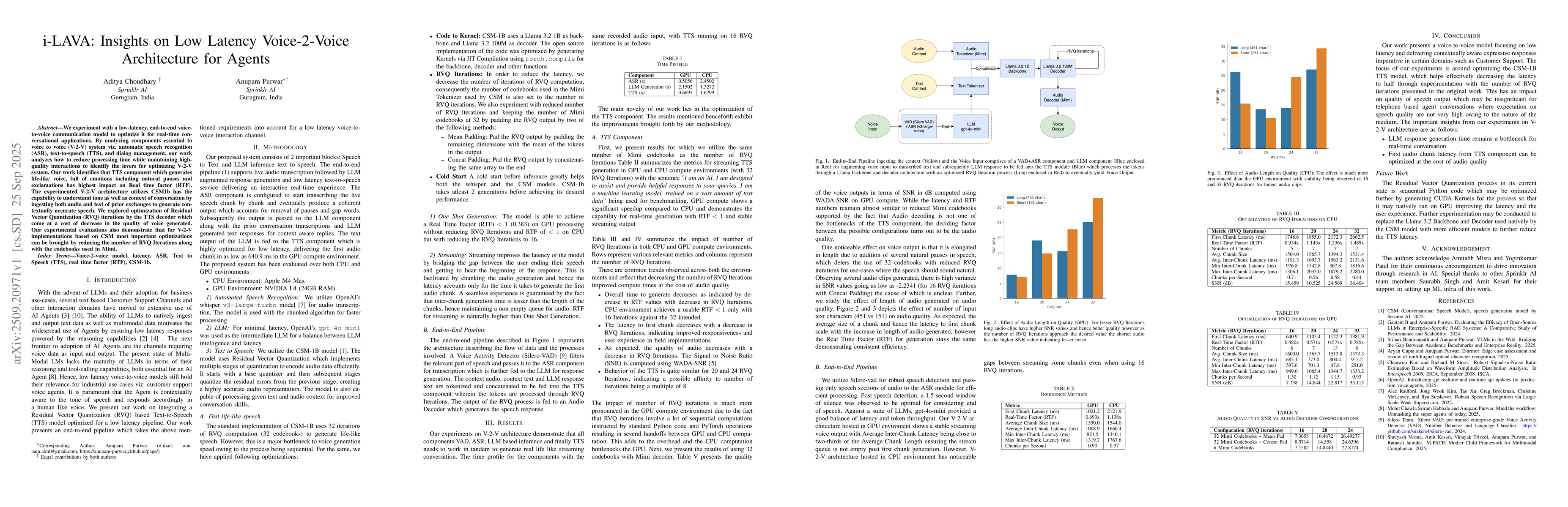 Thumbnail for i-LAVA: Insights on Low Latency Voice-2-Voice Architecture for Agents
