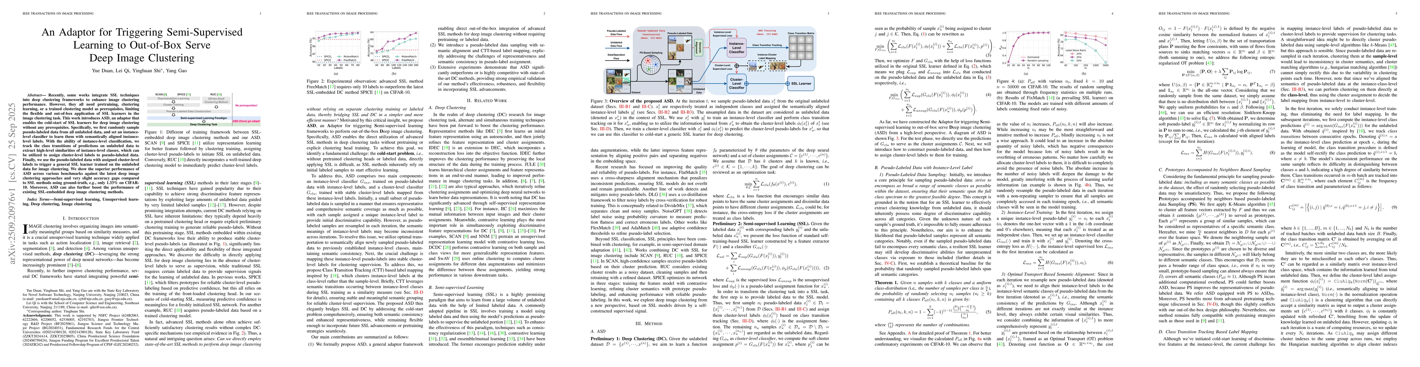 Thumbnail for An Adaptor for Triggering Semi-Supervised Learning to Out-of-Box Serve
  Deep Image Clustering