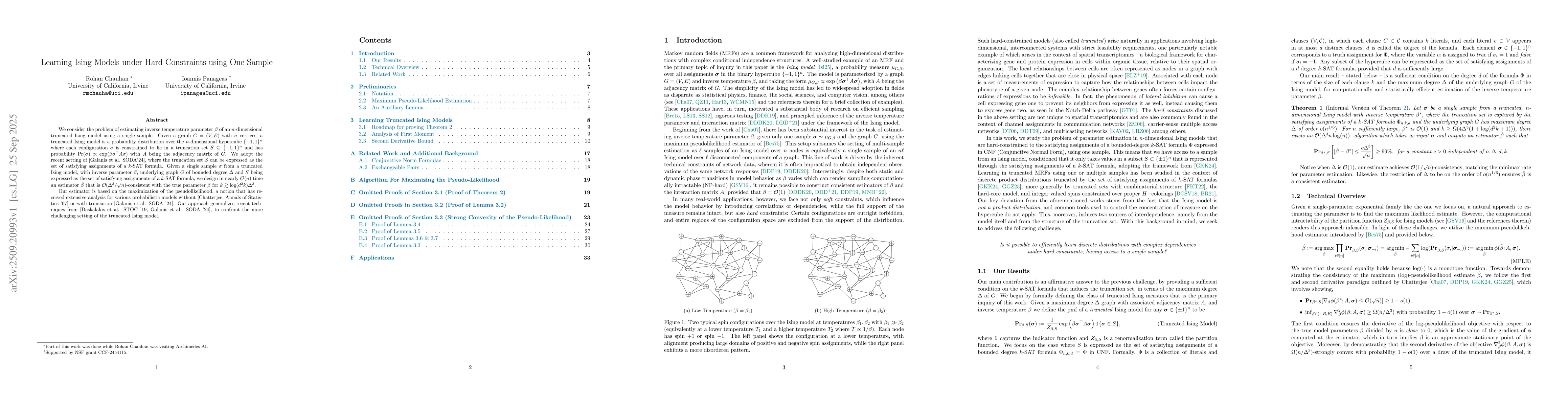 Thumbnail for Learning Ising Models under Hard Constraints using One Sample
