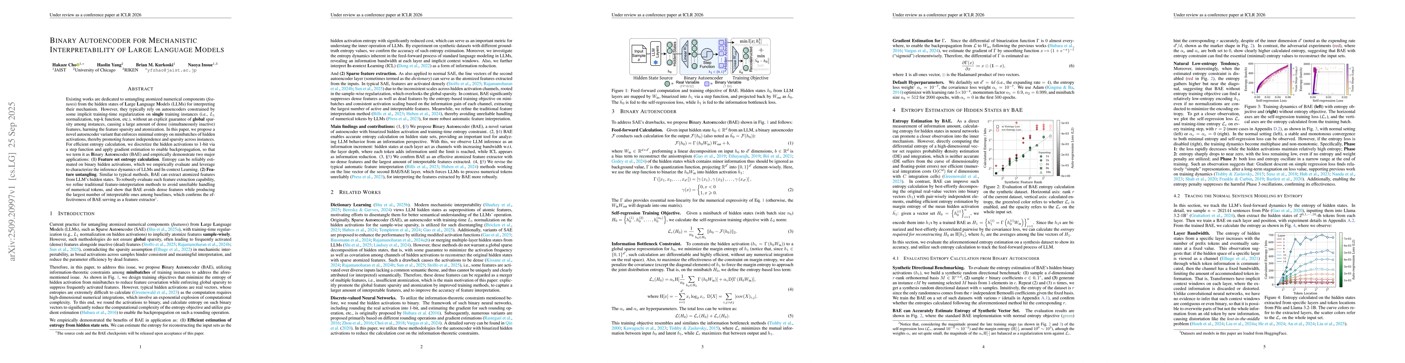 Thumbnail for Binary Autoencoder for Mechanistic Interpretability of Large Language
  Models