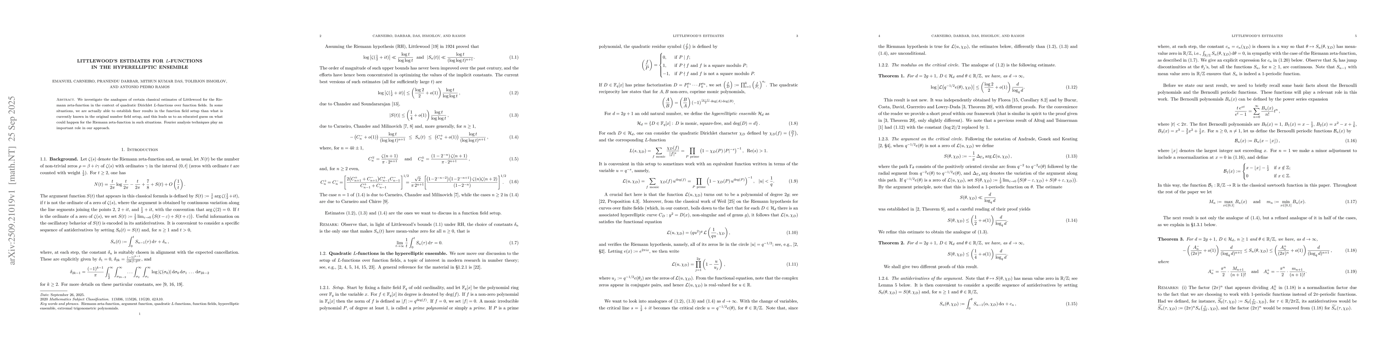Thumbnail for Littlewood's estimates for $L$-functions in the hyperelliptic ensemble