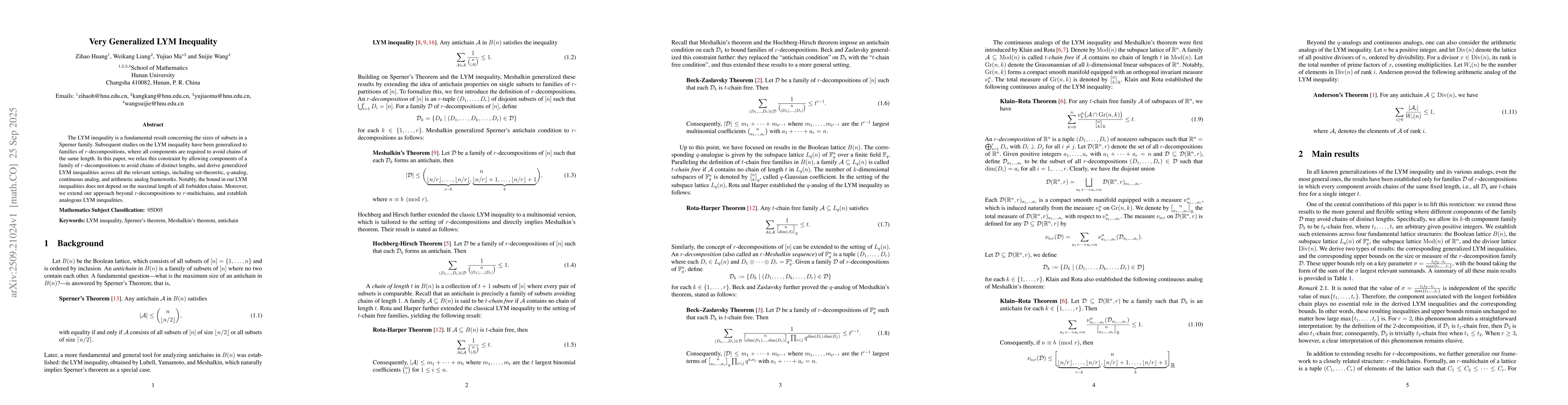 Thumbnail for Very Generalized LYM Inequality