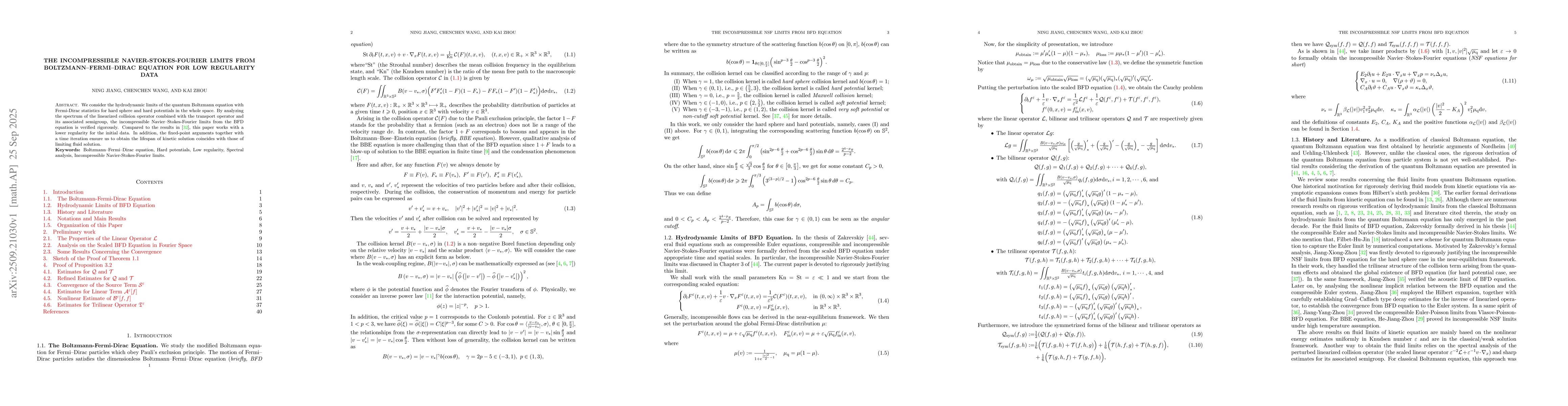 Thumbnail for The Incompressible Navier-Stokes-Fourier Limits from
  Boltzmann-Fermi-Dirac Equation for Low Regularity Data