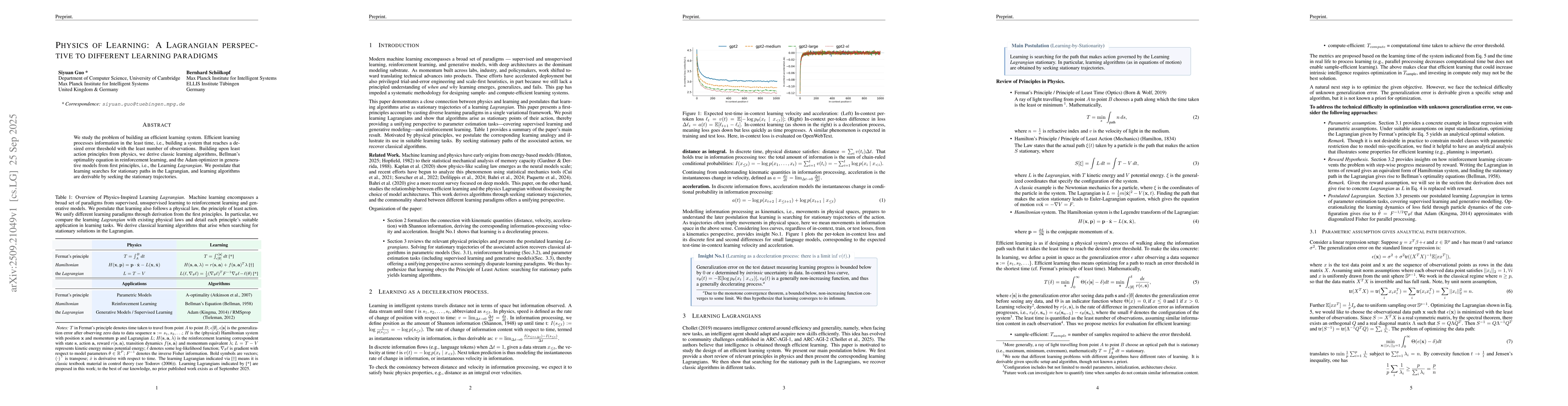 Thumbnail for Physics of Learning: A Lagrangian perspective to different learning
  paradigms