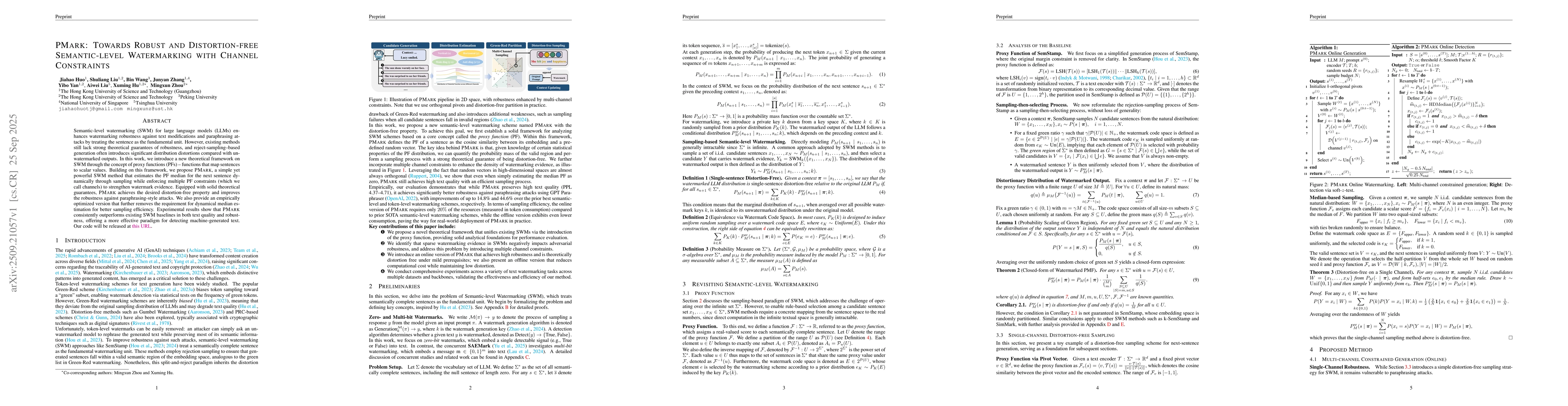 Thumbnail for PMark: Towards Robust and Distortion-free Semantic-level Watermarking
  with Channel Constraints