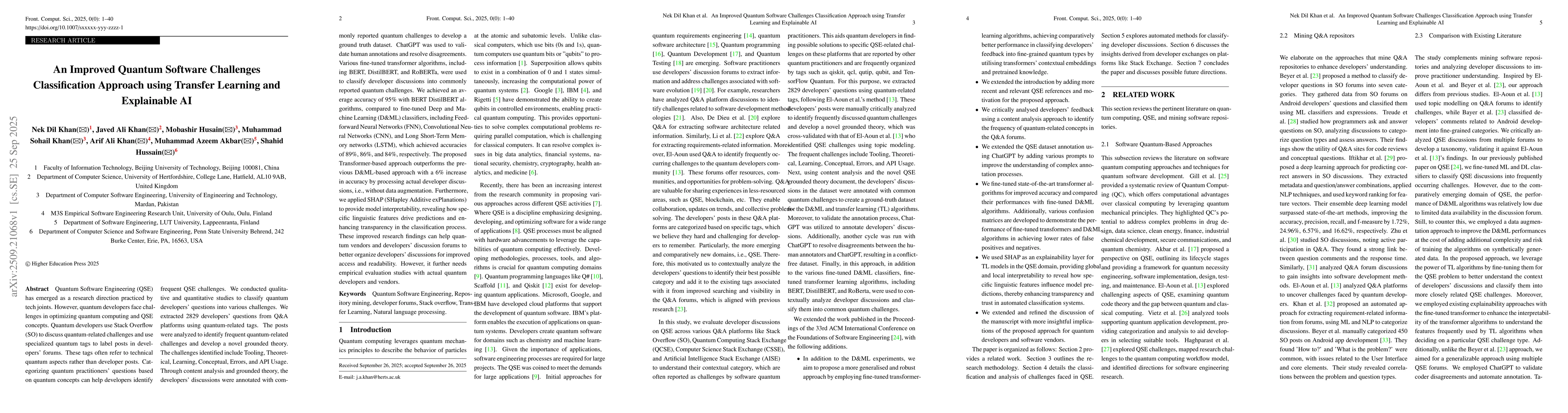 Thumbnail for An Improved Quantum Software Challenges Classification Approach using
  Transfer Learning and Explainable AI