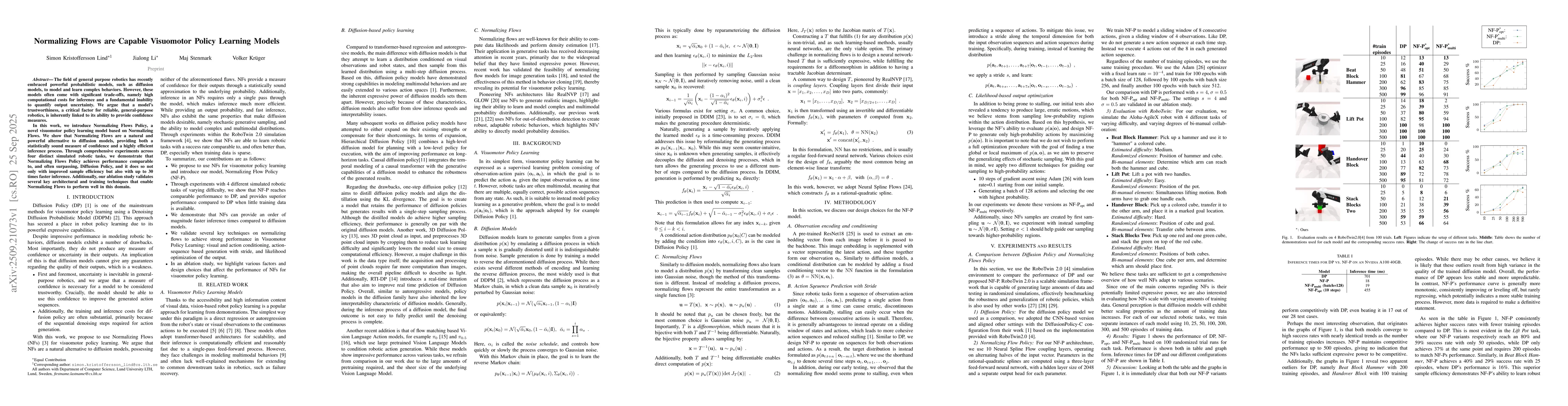 Thumbnail for Normalizing Flows are Capable Visuomotor Policy Learning Models