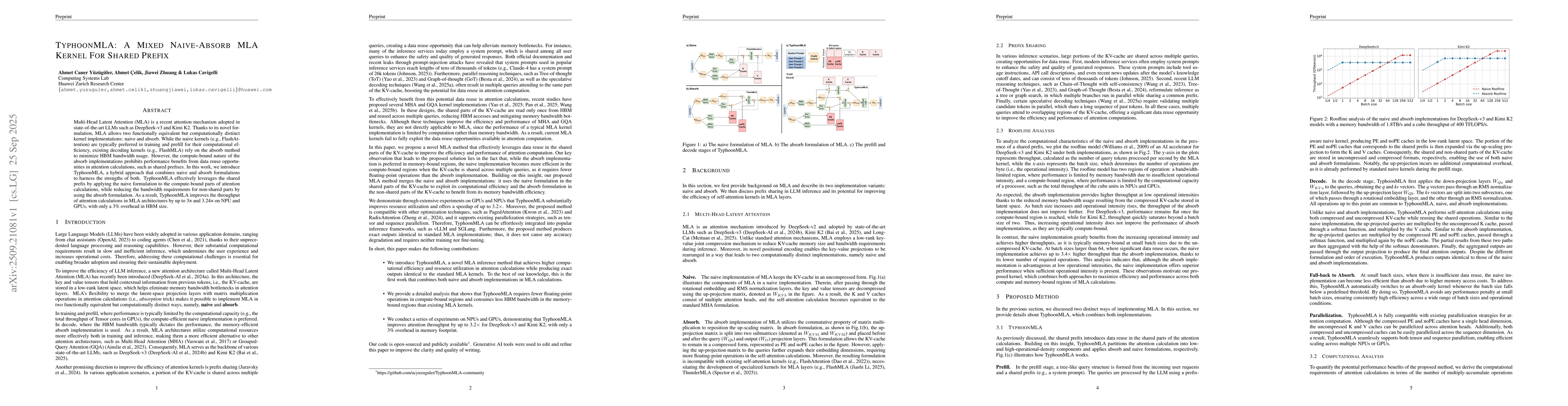 Thumbnail for TyphoonMLA: A Mixed Naive-Absorb MLA Kernel For Shared Prefix