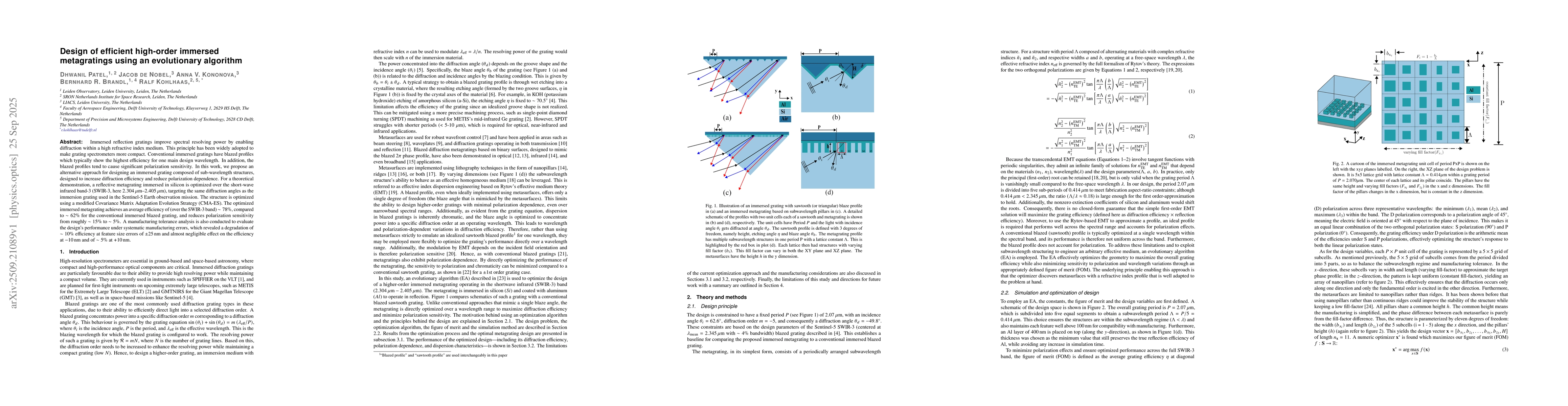 Thumbnail for Design of efficient high-order immersed metagratings using an
  evolutionary algorithm