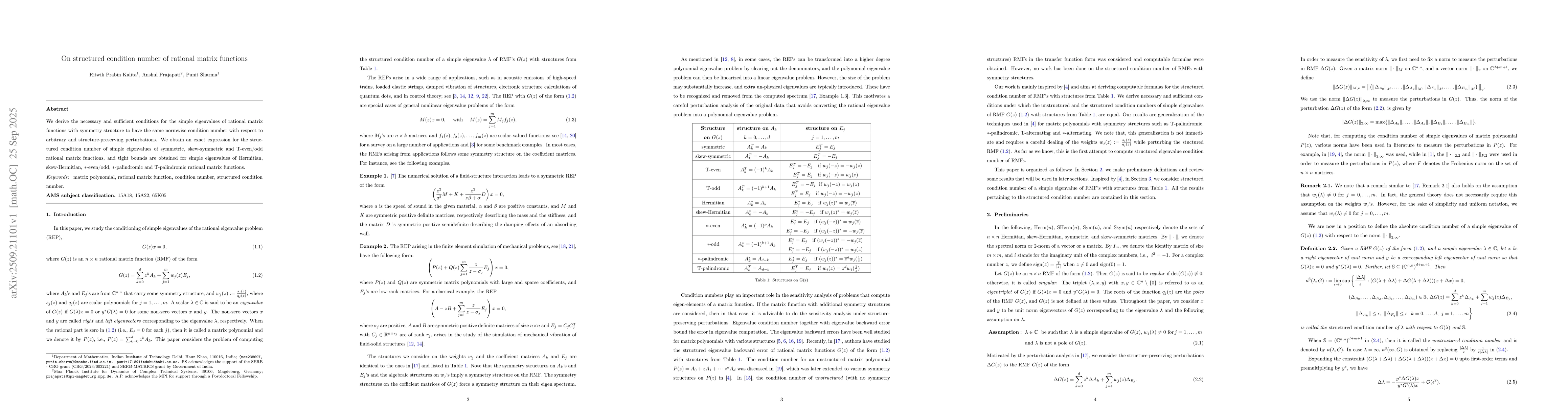Thumbnail for On structured condition number of rational matrix functions