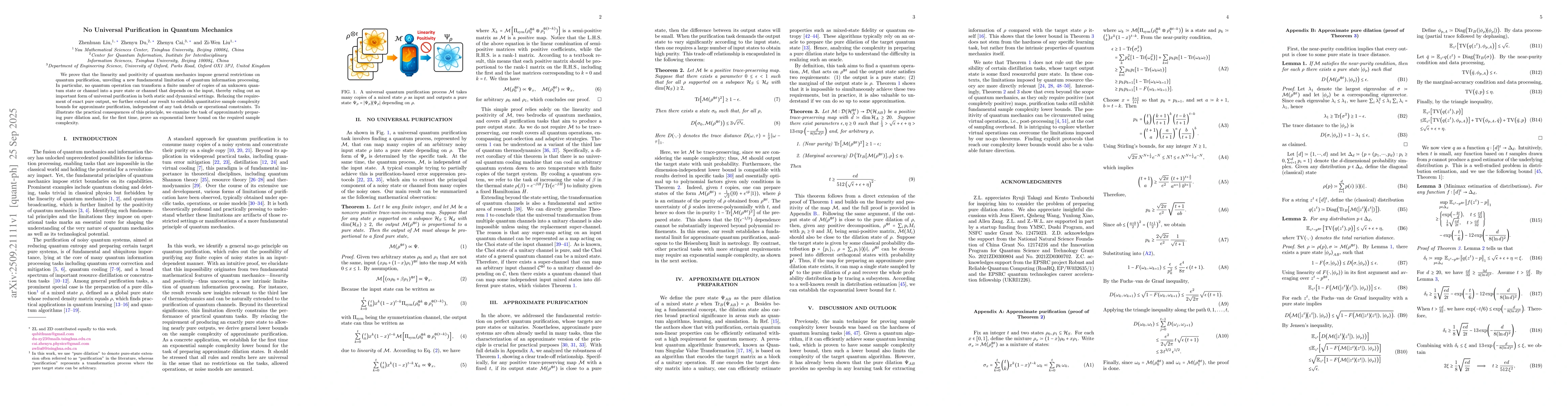 Thumbnail for No Universal Purification in Quantum Mechanics