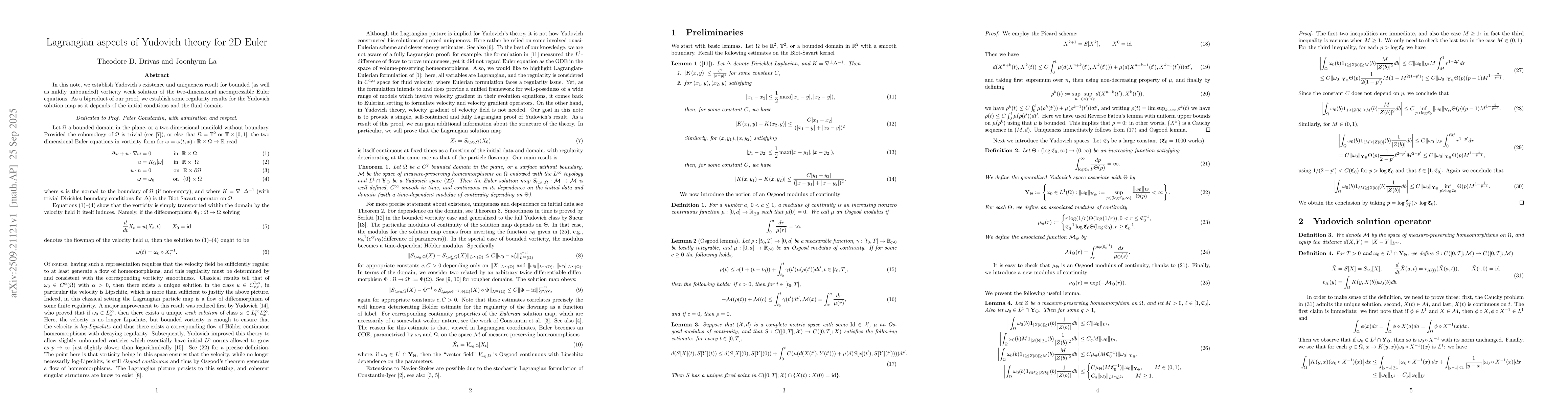 Thumbnail for Lagrangian aspects of Yudovich theory for 2D Euler