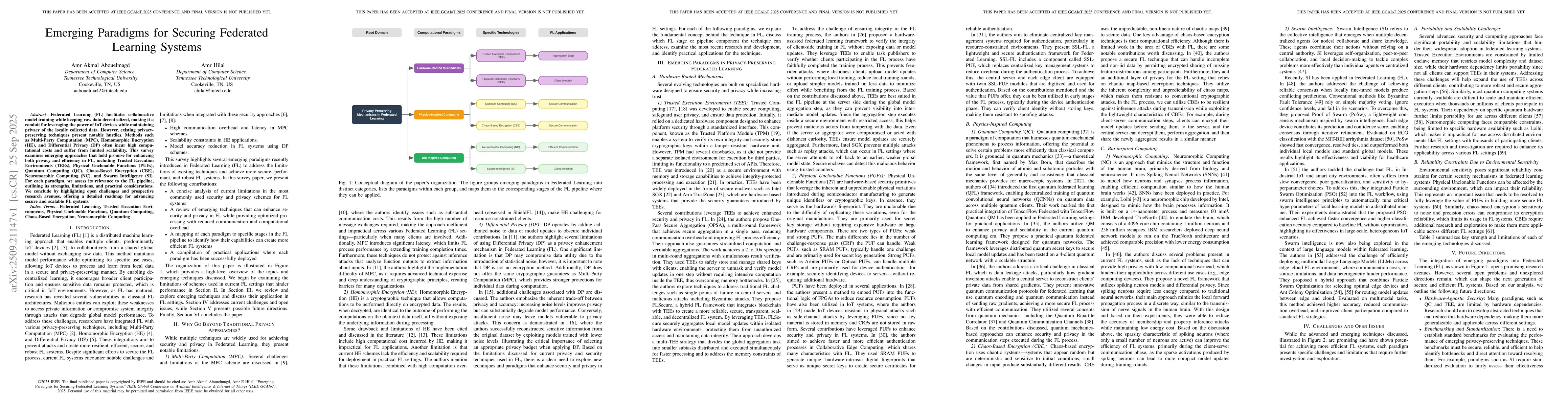 Thumbnail for Emerging Paradigms for Securing Federated Learning Systems