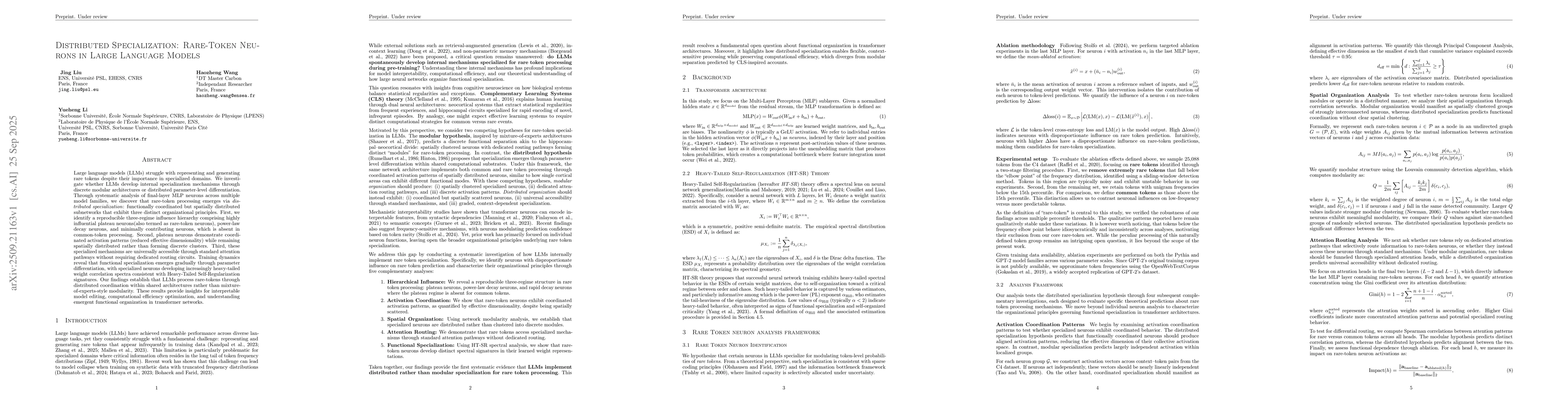 Thumbnail for Distributed Specialization: Rare-Token Neurons in Large Language Models