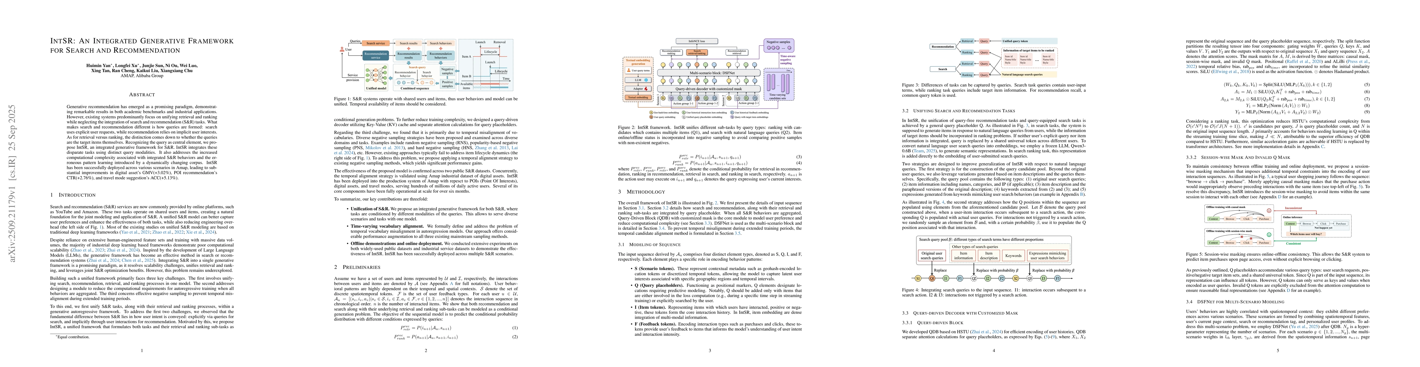 Thumbnail for IntSR: An Integrated Generative Framework for Search and Recommendation