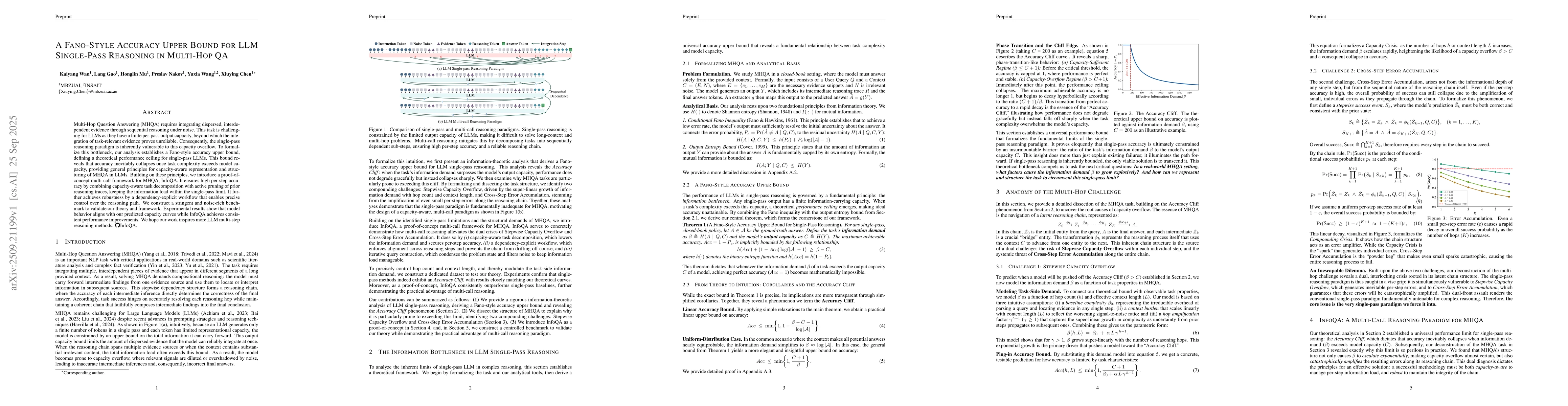 Thumbnail for A Fano-Style Accuracy Upper Bound for LLM Single-Pass Reasoning in
  Multi-Hop QA