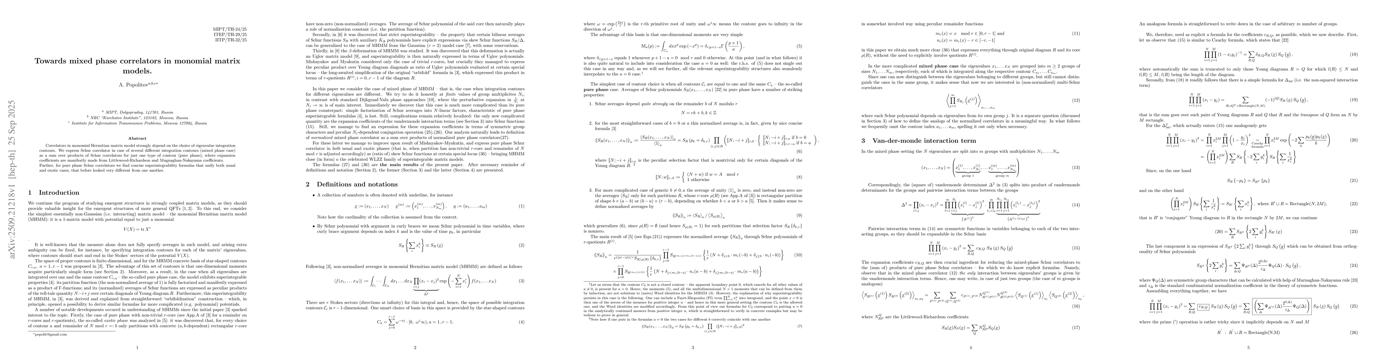 Thumbnail for Towards mixed phase correlators in monomial matrix models