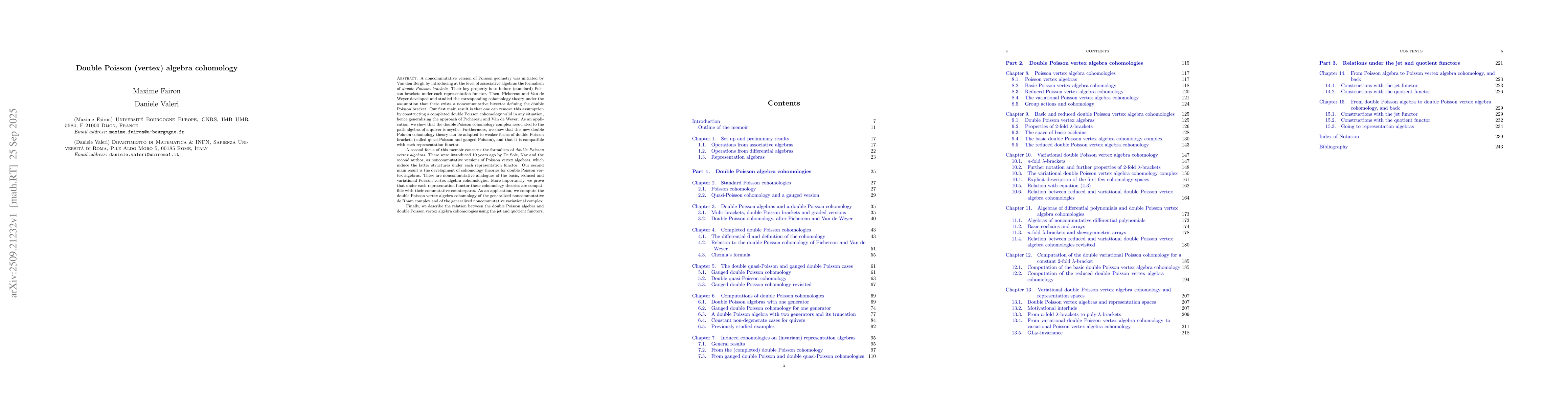 Thumbnail for Double Poisson (vertex) algebra cohomology