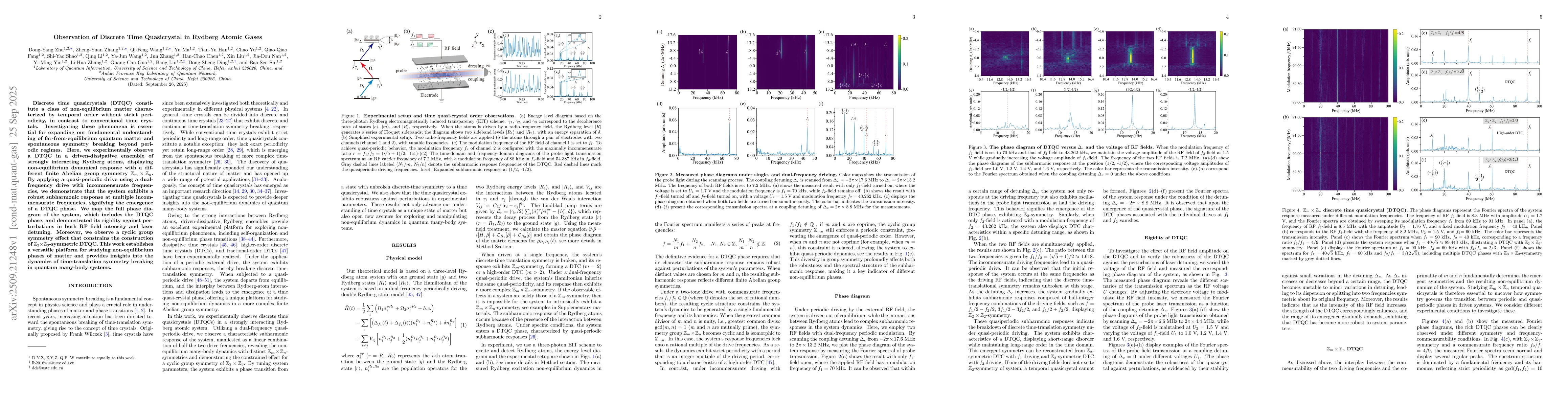 Thumbnail for Observation of Discrete Time Quasicrystal in Rydberg Atomic Gases