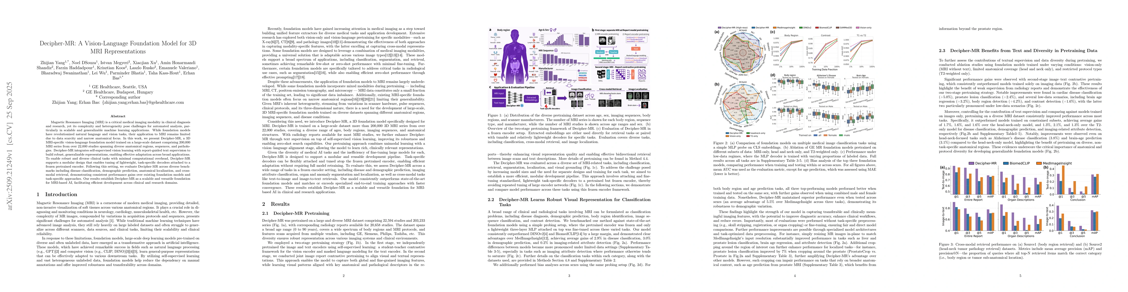 Thumbnail for Decipher-MR: A Vision-Language Foundation Model for 3D MRI
  Representations