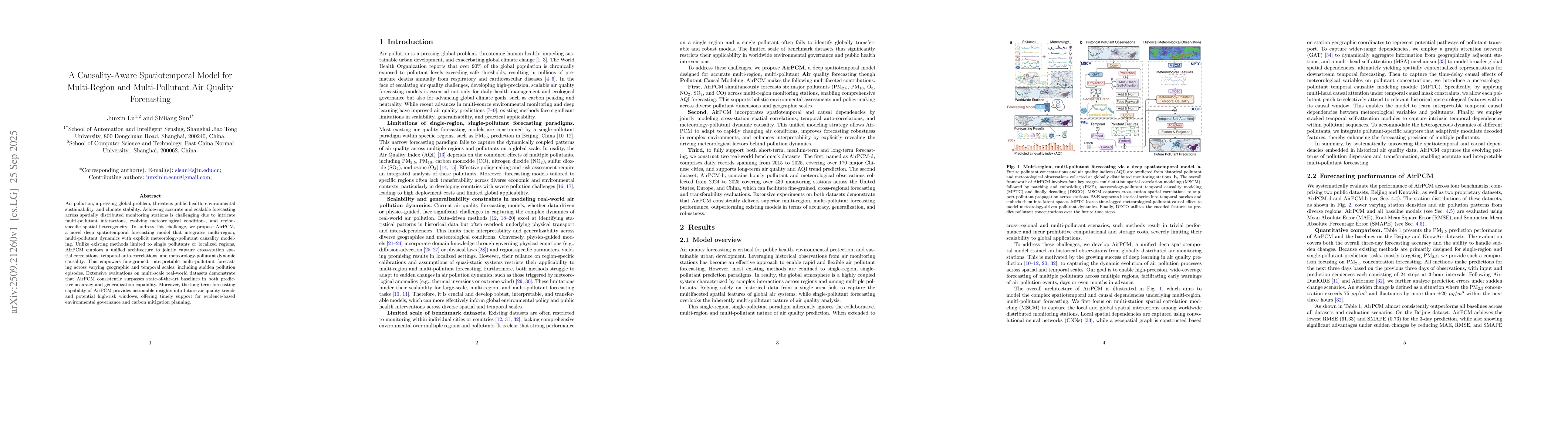 Thumbnail for A Causality-Aware Spatiotemporal Model for Multi-Region and
  Multi-Pollutant Air Quality Forecasting