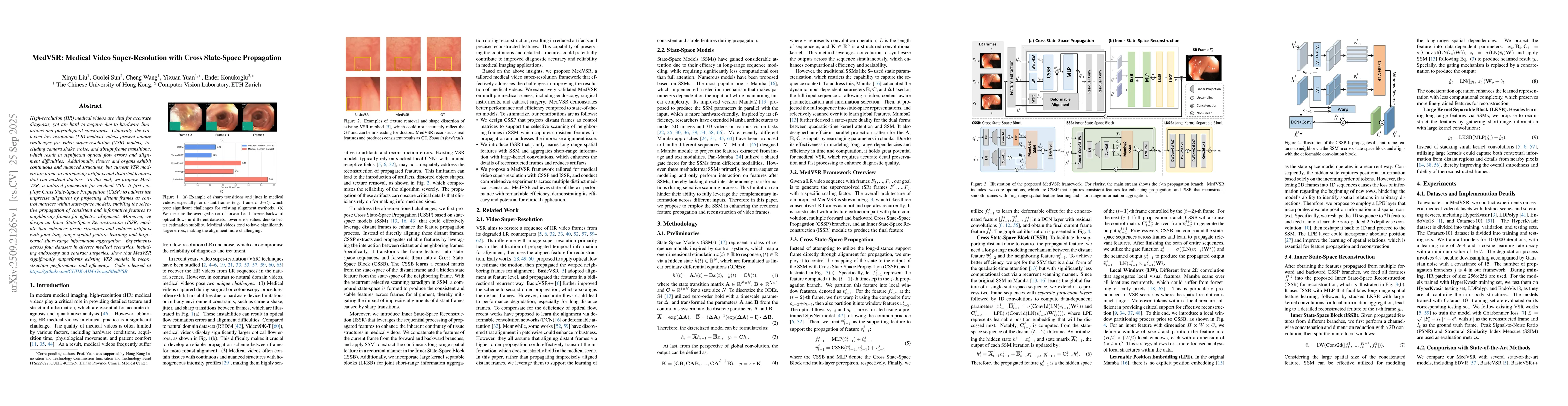 Thumbnail for MedVSR: Medical Video Super-Resolution with Cross State-Space
  Propagation