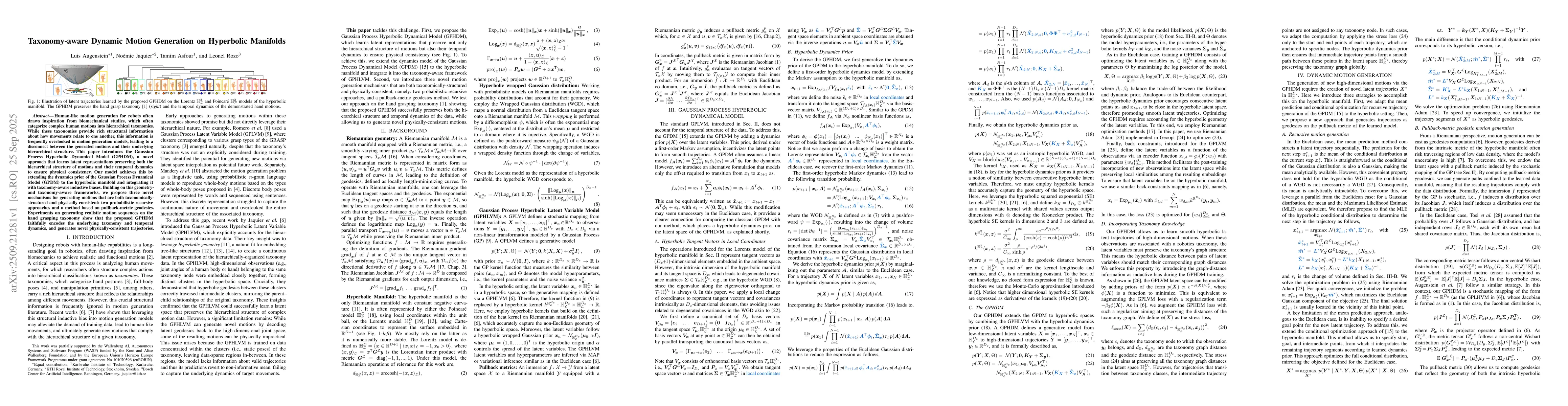 Thumbnail for Taxonomy-aware Dynamic Motion Generation on Hyperbolic Manifolds