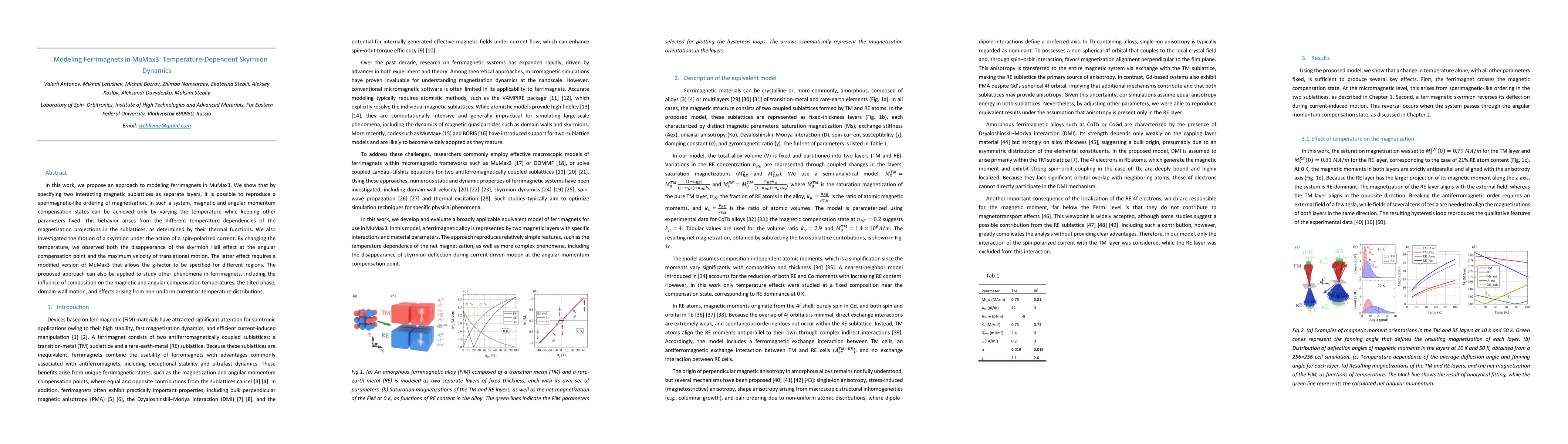 Thumbnail for Modeling Ferrimagnets in MuMax3: Temperature-Dependent Skyrmion Dynamics