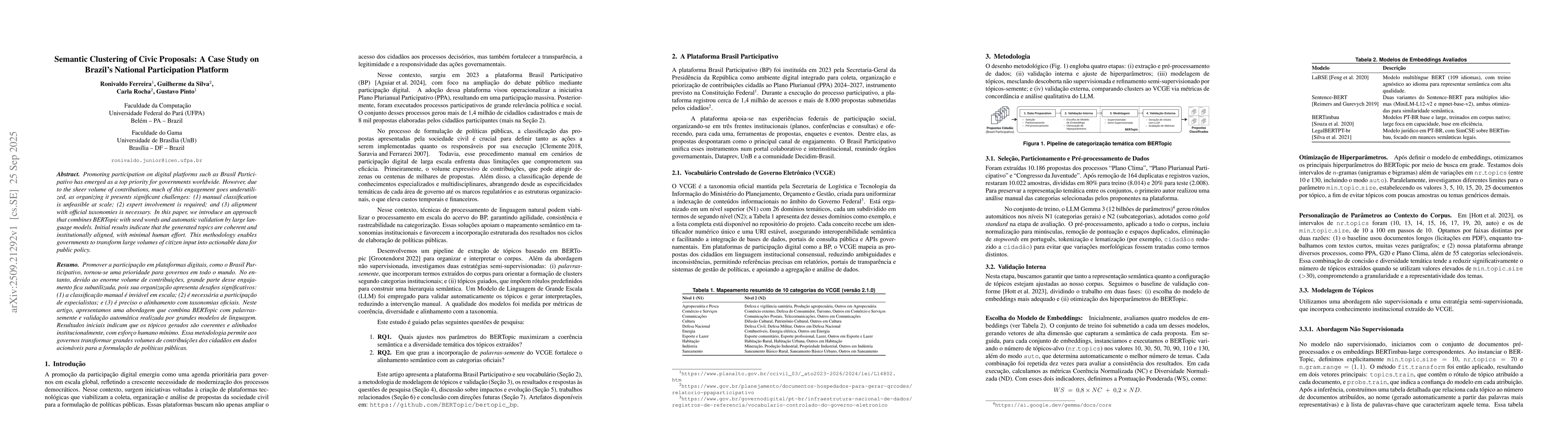 Thumbnail for Semantic Clustering of Civic Proposals: A Case Study on Brazil's
  National Participation Platform