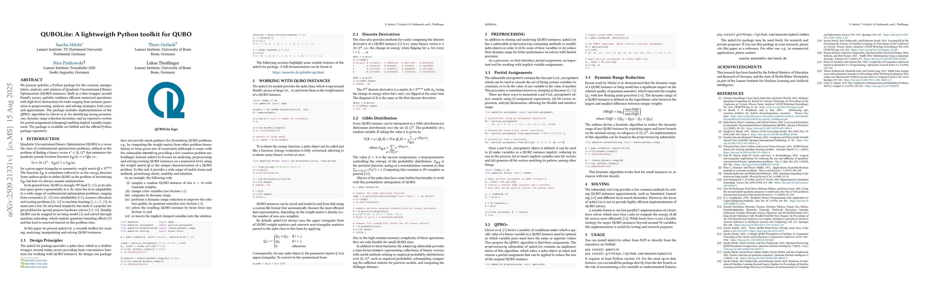 Thumbnail for QUBOLite: A lightweigth Python toolkit for QUBO