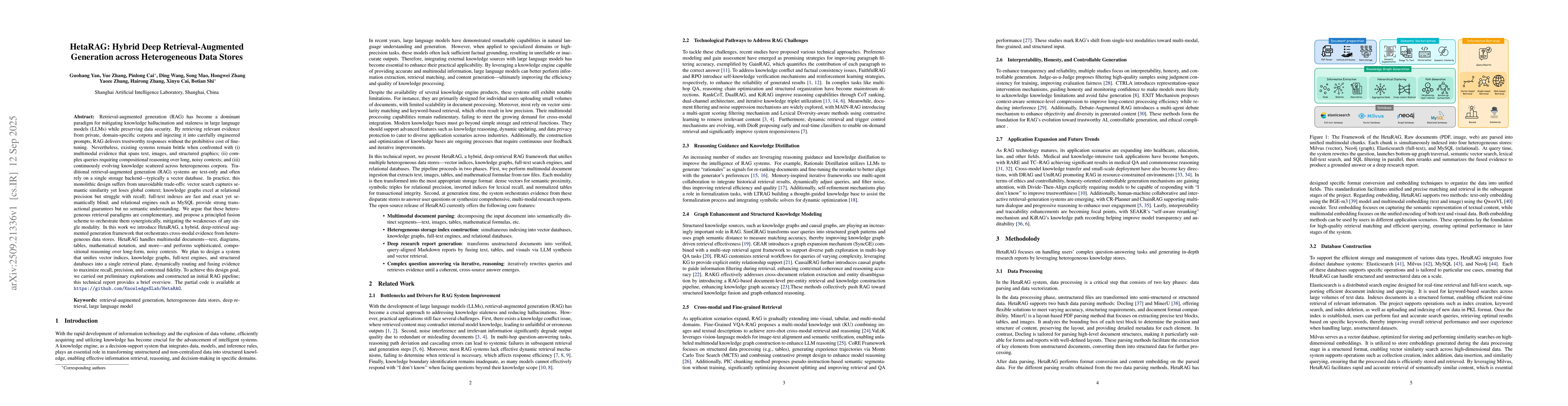 Thumbnail for HetaRAG: Hybrid Deep Retrieval-Augmented Generation across Heterogeneous
  Data Stores