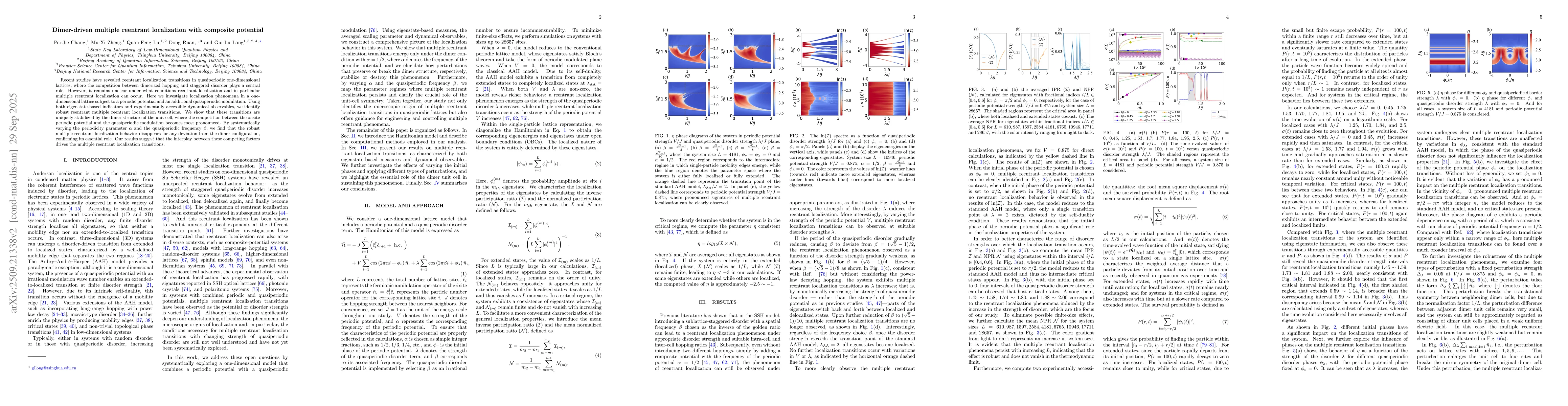 Thumbnail for Dimer-driven multiple reentrant localization with composite potential