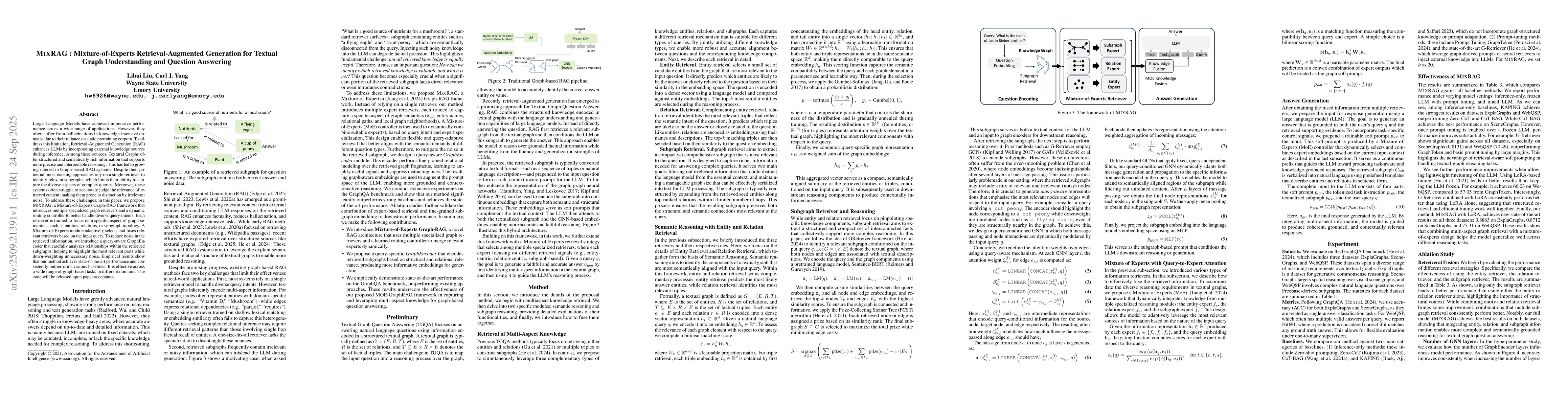 Thumbnail for MIXRAG : Mixture-of-Experts Retrieval-Augmented Generation for Textual
  Graph Understanding and Question Answering