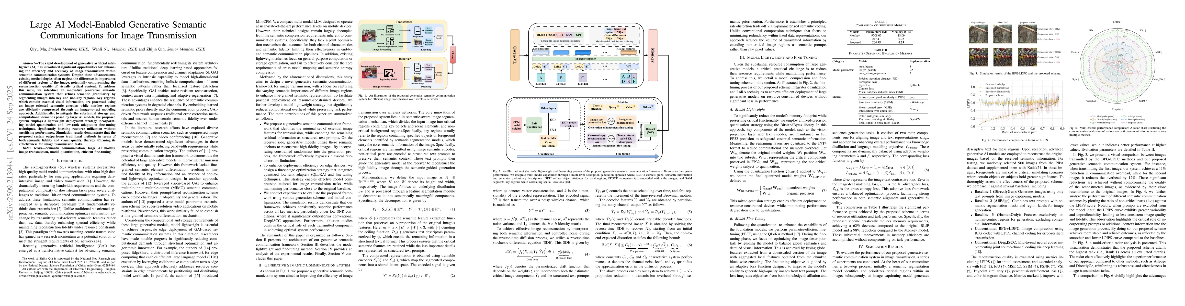 Thumbnail for Large AI Model-Enabled Generative Semantic Communications for Image
  Transmission