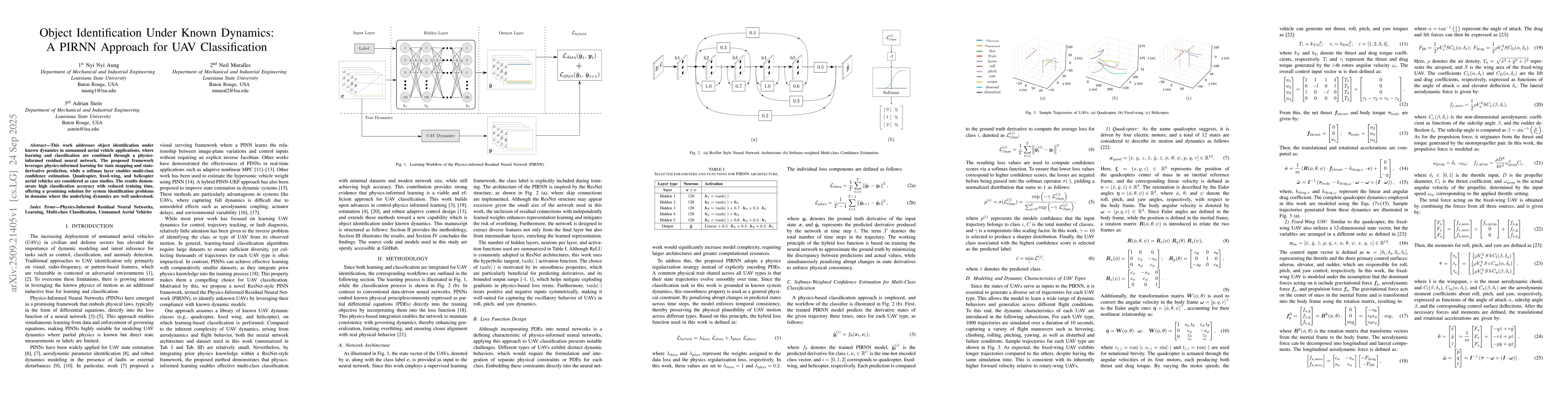 Thumbnail for Object Identification Under Known Dynamics: A PIRNN Approach for UAV
  Classification